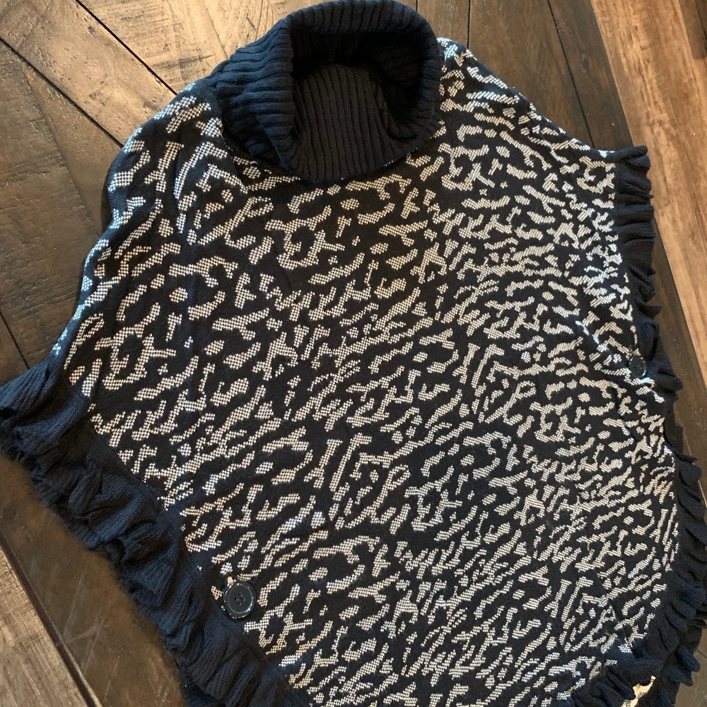 Animal Print Ruffle Poncho - Picture 2 of 3